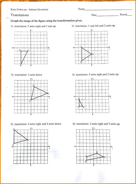translations dilations reflections and rotations worksheets